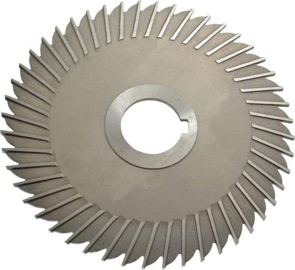 Made in USA - 6" Blade Diam x 1/8" Blade Thickness, 1-1/4" Hole, 48 Teeth, High Speed Steel Side Chip Saw - Straight Tooth, Arbor Connection, Right Hand Cut, Uncoated, with Keyway - Apex Tool & Supply