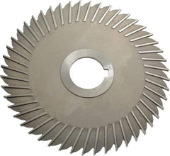 Made in USA - 6" Blade Diam x 1/8" Blade Thickness, 1-1/4" Hole, 48 Teeth, High Speed Steel Side Chip Saw - Straight Tooth, Arbor Connection, Right Hand Cut, Uncoated, with Keyway - Apex Tool & Supply