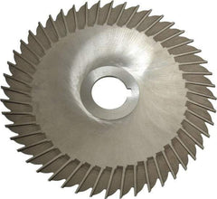 Made in USA - 6" Blade Diam x 3/32" Blade Thickness, 1" Hole, 48 Teeth, High Speed Steel Side Chip Saw - Straight Tooth, Arbor Connection, Right Hand Cut, Uncoated, with Keyway - Apex Tool & Supply