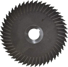 Made in USA - 6" Blade Diam x 1/8" Blade Thickness, 1" Hole, 48 Teeth, High Speed Steel Side Chip Saw - Straight Tooth, Arbor Connection, Right Hand Cut, Uncoated, with Keyway - Apex Tool & Supply
