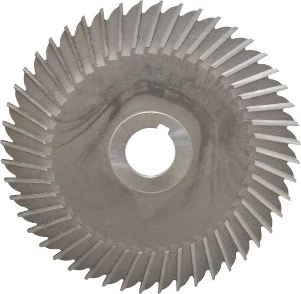 Made in USA - 6" Blade Diam x 5/32" Blade Thickness, 1" Hole, 48 Teeth, High Speed Steel Side Chip Saw - Straight Tooth, Arbor Connection, Right Hand Cut, Uncoated, with Keyway - Apex Tool & Supply