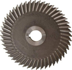 Made in USA - 6" Blade Diam x 3/16" Blade Thickness, 1" Hole, 48 Teeth, High Speed Steel Side Chip Saw - Straight Tooth, Arbor Connection, Right Hand Cut, Uncoated, with Keyway - Apex Tool & Supply