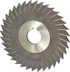 Made in USA - 6" Blade Diam x 3/16" Blade Thickness, 1-1/4" Hole, 48 Teeth, High Speed Steel Side Chip Saw - Straight Tooth, Arbor Connection, Right Hand Cut, Uncoated, with Keyway - Apex Tool & Supply