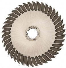 Made in USA - 8" Blade Diam x 1/8" Blade Thickness, 1-1/4" Hole, 42 Teeth, High Speed Steel Side Chip Saw - Straight Tooth, Arbor Connection, Right Hand Cut, Uncoated, with Keyway - Apex Tool & Supply