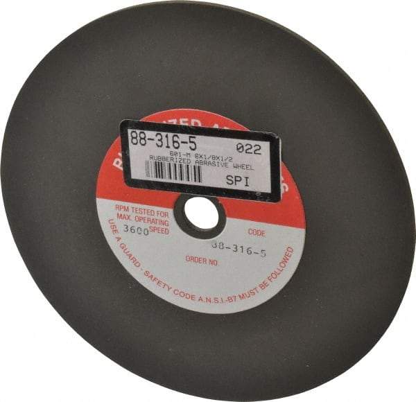 Made in USA - 6" Diam x 1/2" Hole x 1/8" Thick, 80 Grit Surface Grinding Wheel - Aluminum Oxide/Silicon Carbide Blend, Medium Grade, 3,600 Max RPM - Apex Tool & Supply