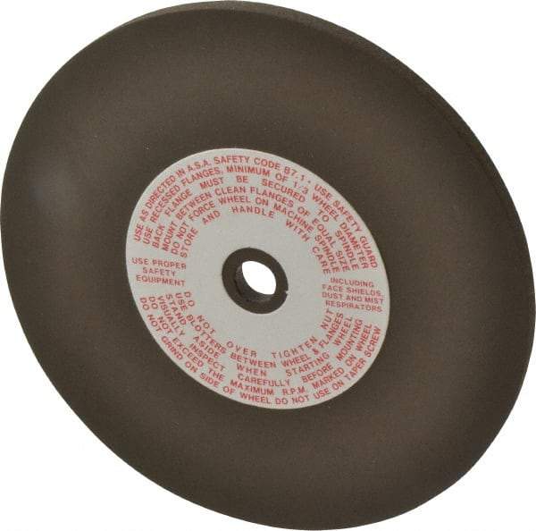 Made in USA - 6" Diam x 1/2" Hole x 1/4" Thick, 80 Grit Surface Grinding Wheel - Aluminum Oxide/Silicon Carbide Blend, Medium Grade, 3,600 Max RPM - Apex Tool & Supply