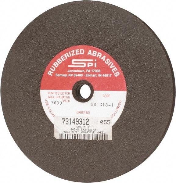 Made in USA - 6" Diam x 1/2" Hole x 3/8" Thick, 80 Grit Surface Grinding Wheel - Aluminum Oxide/Silicon Carbide Blend, Medium Grade, 3,600 Max RPM - Apex Tool & Supply