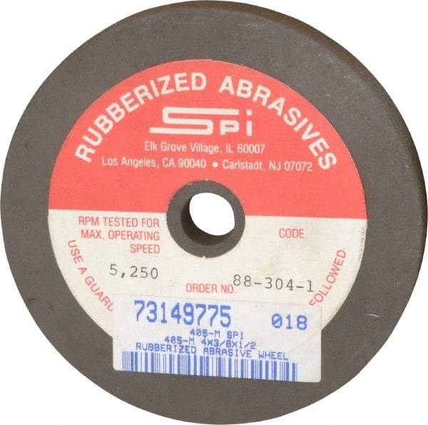 Made in USA - 4" Diam x 1/2" Hole x 3/8" Thick, 80 Grit Surface Grinding Wheel - Aluminum Oxide/Silicon Carbide Blend, Medium Grade, 5,250 Max RPM - Apex Tool & Supply