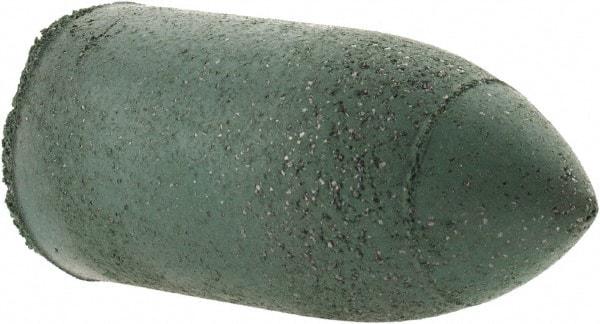 Made in USA - 7/8" Max Diam x 1-3/4" Long, Cone, Rubberized Point - Coarse Grade, Silicon Carbide, 1/4" Arbor Hole, Unmounted - Apex Tool & Supply