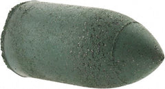 Made in USA - 7/8" Max Diam x 1-3/4" Long, Cone, Rubberized Point - Coarse Grade, Silicon Carbide, 1/4" Arbor Hole, Unmounted - Apex Tool & Supply