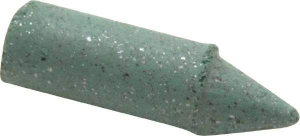 Made in USA - 9/32" Max Diam x 1" Long, Cone, Rubberized Point - Coarse Grade, Silicon Carbide, 1/16" Arbor Hole, Unmounted - Apex Tool & Supply