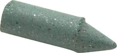 Made in USA - 9/32" Max Diam x 1" Long, Cone, Rubberized Point - Coarse Grade, Silicon Carbide, 1/16" Arbor Hole, Unmounted - Apex Tool & Supply