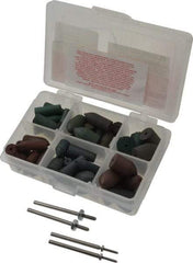 Made in USA - 102 Piece Rubberized Abrasive Point Set - Includes 4 Mandrels & 64 Points - Apex Tool & Supply
