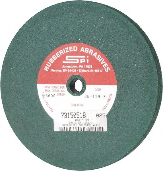 Made in USA - 6" Diam x 1/2" Hole x 1/2" Thick, 46 Grit Surface Grinding Wheel - Aluminum Oxide/Silicon Carbide Blend, Coarse Grade, 3,600 Max RPM - Apex Tool & Supply