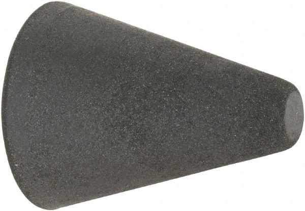 Made in USA - 1" Max Diam x 1-1/4" Long, Taper, Rubberized Point - Very Fine Grade, Silicon Carbide, 1/4" Arbor Hole, Unmounted - Apex Tool & Supply