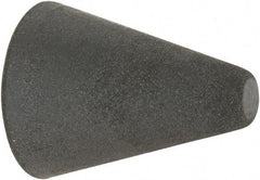 Made in USA - 1" Max Diam x 1-1/4" Long, Taper, Rubberized Point - Very Fine Grade, Silicon Carbide, 1/4" Arbor Hole, Unmounted - Apex Tool & Supply