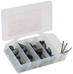 Made in USA - 102 Piece Rubberized Abrasive Point Set - Includes 1/8 Inch Diameter Shank - Apex Tool & Supply
