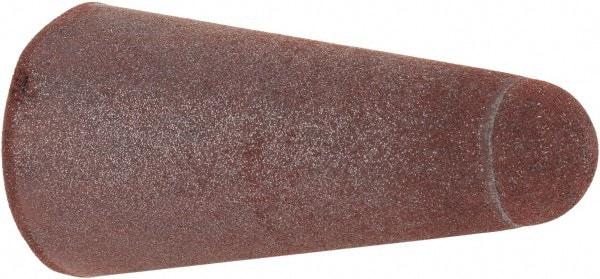 Made in USA - 1" Max Diam x 2" Long, Taper, Rubberized Point - Fine Grade, Silicon Carbide, 1/4" Arbor Hole, Unmounted - Apex Tool & Supply