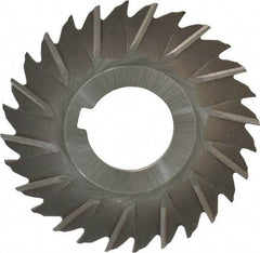 Made in USA - 3" Blade Diam x 5/64" Blade Thickness, 1" Hole, 28 Teeth, High Speed Steel Side Chip Saw - Staggered Tooth, Arbor Connection, Right Hand Cut, Uncoated, with Keyway - Apex Tool & Supply