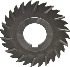 Made in USA - 3" Blade Diam x 9/64" Blade Thickness, 1" Hole, 28 Teeth, High Speed Steel Side Chip Saw - Staggered Tooth, Arbor Connection, Right Hand Cut, Uncoated, with Keyway - Apex Tool & Supply