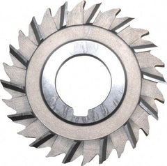 Made in USA - 3" Blade Diam x 1/4" Blade Thickness, 1" Hole, 28 Teeth, High Speed Steel Side Chip Saw - Staggered Tooth, Arbor Connection, Right Hand Cut, Uncoated, with Keyway - Apex Tool & Supply