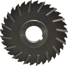 Made in USA - 4" Blade Diam x 1/4" Blade Thickness, 1" Hole, 32 Teeth, High Speed Steel Side Chip Saw - Staggered Tooth, Arbor Connection, Right Hand Cut, Uncoated - Apex Tool & Supply