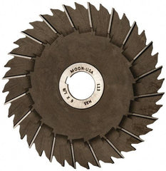 Made in USA - 6" Blade Diam x 1/8" Blade Thickness, 1" Hole, 40 Teeth, High Speed Steel Side Chip Saw - Staggered Tooth, Arbor Connection, Right Hand Cut, Uncoated, with Keyway - Apex Tool & Supply