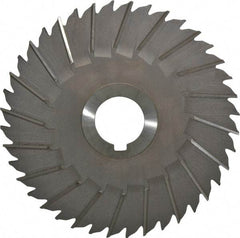 Made in USA - 6" Blade Diam x 5/32" Blade Thickness, 1-1/4" Hole, 40 Teeth, High Speed Steel Side Chip Saw - Staggered Tooth, Arbor Connection, Right Hand Cut, Uncoated, with Keyway - Apex Tool & Supply