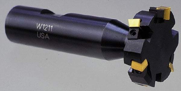 Cutting Tool Technologies - 3/8 Inch Cutting Width, 1.265 Inch Cutting Diameter, 4 Cutter Inserts, 3/4 Inch Shank Diameter, 1215 Insert Style, Indexable Keyseat Cutter - Inch Long Shank - Apex Tool & Supply