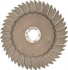 Made in USA - 8" Blade Diam x 1/4" Blade Thickness, 1-1/4" Hole, 48 Teeth, High Speed Steel Side Chip Saw - Staggered Tooth, Arbor Connection, Right Hand Cut, Uncoated, with Keyway - Apex Tool & Supply