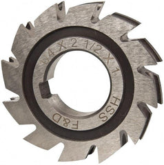 Made in USA - 1/8" Radius, 1/4" Circle Diam, 2-1/2" Diam x 0.445" Wide Cut, High Speed Steel Concave Radius Cutter - 2-1/2" OAL, Arbor Connection, Uncoated, Form Relieved, 10 Teeth - Apex Tool & Supply