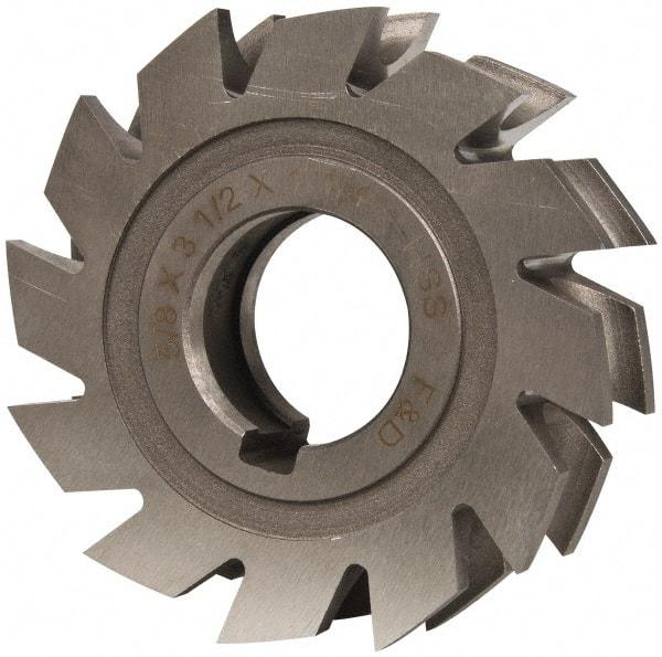 Made in USA - 5/16" Radius, 5/8" Circle Diam, 3-1/2" Diam x 1.01" Wide Cut, High Speed Steel Concave Radius Cutter - 3-1/2" OAL, Arbor Connection, Uncoated, Form Relieved, 10 Teeth - Apex Tool & Supply