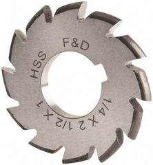 Made in USA - 1/8" Radius, 1/4" Circle Diam, 2-1/2" Cutter Diam, Arbor Connection, Convex Radius Cutter - High Speed Steel, Uncoated, Form Relieved, 12 Teeth - Apex Tool & Supply