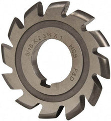 Made in USA - 5/32" Radius, 5/8" Circle Diam, 2-3/4" Cutter Diam, Arbor Connection, Convex Radius Cutter - High Speed Steel, Uncoated, Form Relieved, 12 Teeth - Apex Tool & Supply