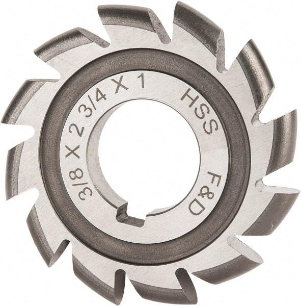 Made in USA - 3/16" Radius, 3/8" Circle Diam, 2-3/4" Cutter Diam, Arbor Connection, Convex Radius Cutter - High Speed Steel, Uncoated, Form Relieved, 12 Teeth - Apex Tool & Supply