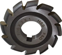 Made in USA - 7/32" Radius, 7/16" Circle Diam, 3" Cutter Diam, Arbor Connection, Convex Radius Cutter - High Speed Steel, Uncoated, Form Relieved, 12 Teeth - Apex Tool & Supply