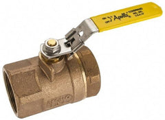 Apollo - 2" Pipe, Standard Port, Bronze Standard Ball Valve - 2 Piece, NPT Ends, Locking Lever Handle, 600 WOG, 150 WSP - Apex Tool & Supply