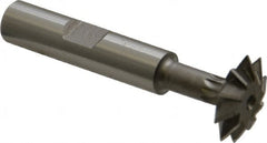 Made in USA - 3/4° 3/4" Cut Diam, 3/16" Cut Width, 3/8" Shank, High Speed Steel Double-Angle Cutter - Apex Tool & Supply