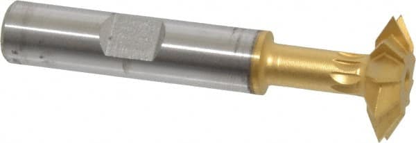 Made in USA - 3/4° 3/4" Cut Diam, 3/16" Cut Width, 3/8" Shank, High Speed Steel Double-Angle Cutter - Apex Tool & Supply