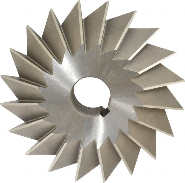 Made in USA - 6° 6" Cut Diam, 1-1/2" Cut Width, 1-1/4" Arbor, High Speed Steel Double-Angle Cutter - Apex Tool & Supply