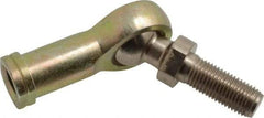 Alinabal - 7/16" ID, 1-1/8" Max OD, 3,800 Lb Max Static Cap, Spherical Rod End - 7/16-20 LH, 5/8" Shank Diam, 1-1/16" Shank Length, Steel with Molded Nyloy Raceway - Apex Tool & Supply