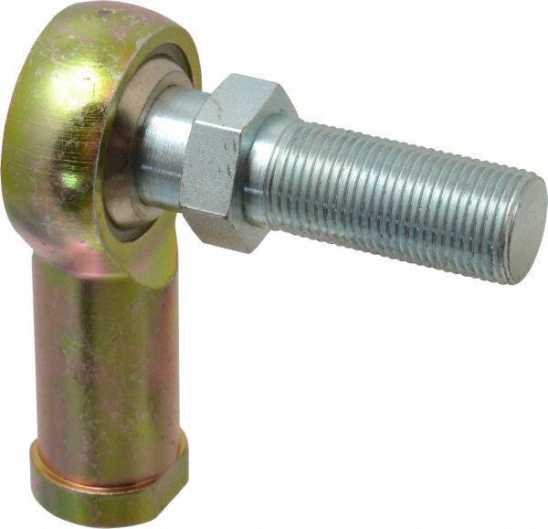 Alinabal - 3/4" ID, 1-3/4" Max OD, 9,000 Lb Max Static Cap, Spherical Rod End - 3/4-16 RH, 1" Shank Diam, 1-3/4" Shank Length, Steel with Molded Nyloy Raceway - Apex Tool & Supply