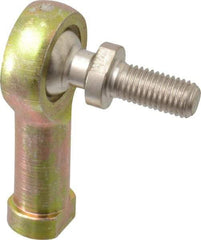 Alinabal - 1/4" ID, 3/4" Max OD, 1,650 Lb Max Static Cap, Spherical Rod End - 1/4-28 RH, 3/8" Shank Diam, 3/4" Shank Length, Steel with Molded Nyloy Raceway - Apex Tool & Supply