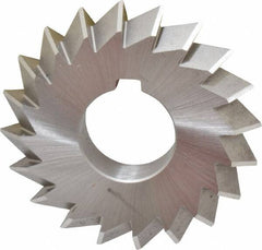 Made in USA - 2-3/4° 2-3/4" Cut Diam, 1/2" Cut Width, 1" Arbor, High Speed Steel Double-Angle Cutter - Apex Tool & Supply