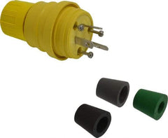 Value Collection - 125/250 Volt, 10, 15 Amp, NonNEMA Configuration, Industrial Grade, Ungrounded Plug - 3 Poles, IP67 - Apex Tool & Supply