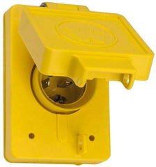 Value Collection - 125 VAC, 20 Amp, 5-20P NEMA, Ungrounded Receptacle - 2 Poles, 3 Wire, Male End, Yellow - Apex Tool & Supply