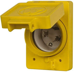 Value Collection - 125 VAC, 30 Amp, L5-30P NEMA, Self Grounding Receptacle - 2 Poles, 3 Wire, Male End, Yellow - Apex Tool & Supply