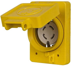Value Collection - 250 VAC, 30 Amp, L15-30R NEMA, Self Grounding Receptacle - 3 Poles, 3 Wire, Female End, Yellow - Apex Tool & Supply