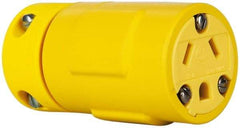 Value Collection - 277 VAC, 15 Amp, 7-15 NEMA, Straight, Ungrounded, Industrial Grade Connector - 2 Pole, 3 Wire, Rubber, Yellow - Apex Tool & Supply