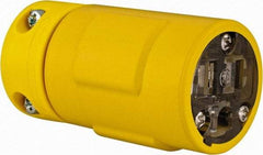Value Collection - 125 VAC, 15 Amp, 5-15 NEMA, Straight, Ungrounded, Industrial Grade Connector - 2 Pole, 3 Wire, 1 Phase, Rubber, Yellow - Apex Tool & Supply
